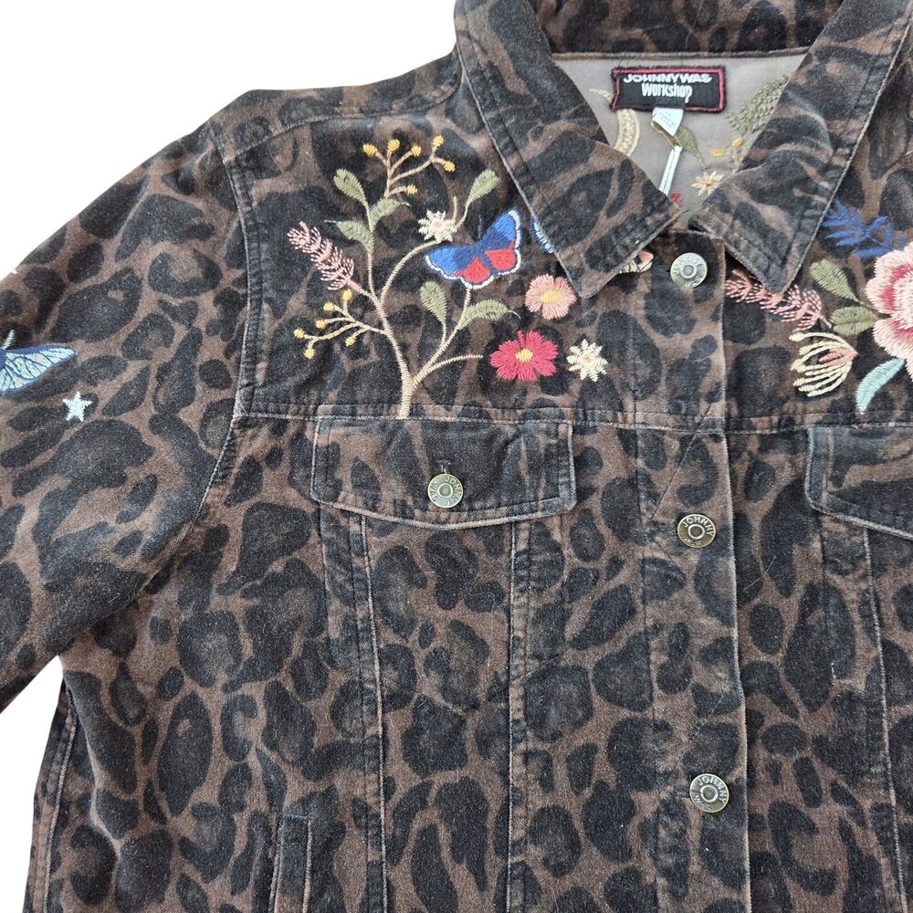 NWT Johnny Was Workshop Mandisa French Leopard Velvet Jacket XL Embroidered - Picture 8 of 15